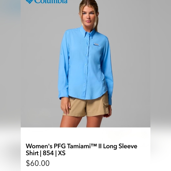 Columbia PFG Omni-Shade Long Sleeve Shirt Women's M Blue Coral Pink Plaid - Picture 15 of 16